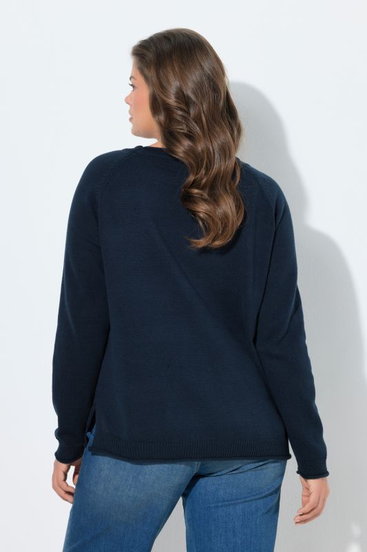 Pull en maille avec étoiles de mer, manches raglan