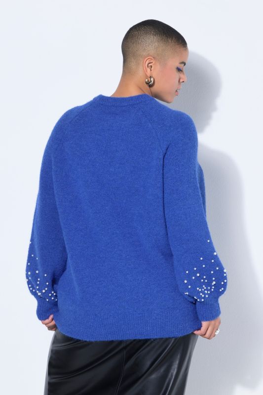 Pull classique à manches ballon et perles fantaisie