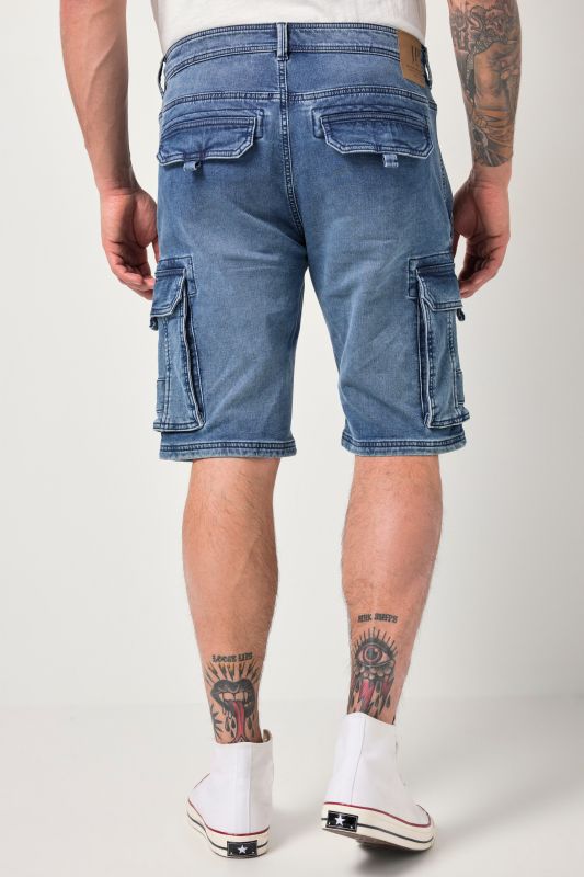 Bermuda en jean JP 1880, modèle cargo avec finition FLEXNAMIC®, coupe Regular Fit - jusqu'à la taille 74