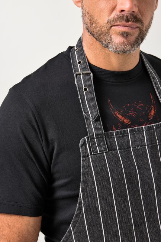 Tablier JP 1880 en denim rayé, sangle ajustable - jusqu'au 7 XL
