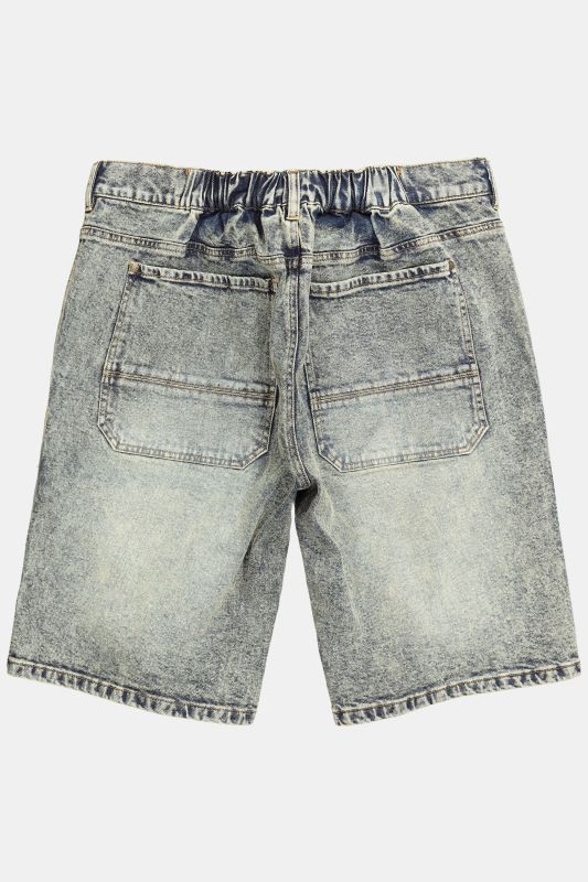 Bermuda STHUGE en dirty denim, 5 poches, coupe Baggy Fit ultra-large - jusqu'à la taille 74