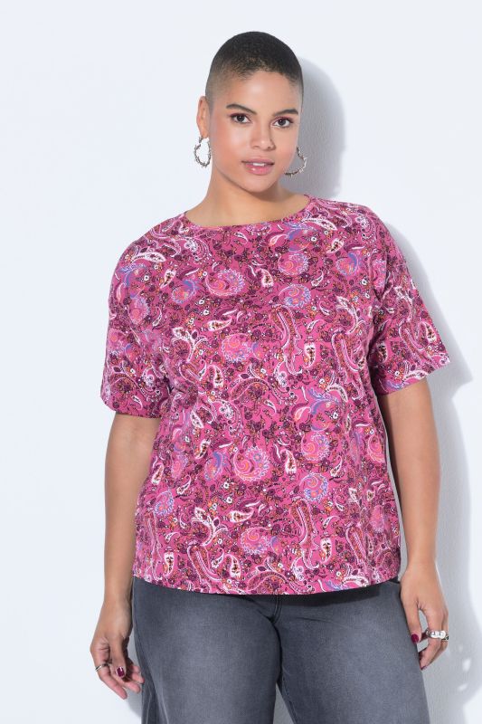 T-shirt oversize, imprimé cachemire