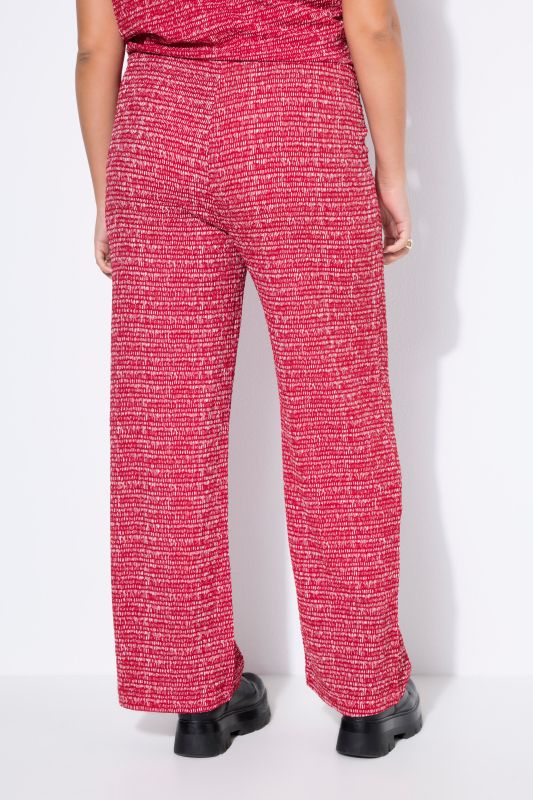 Pantalon large à taille élastique, tissu texturé