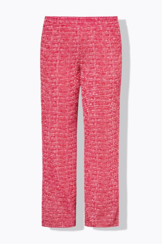 Pantalon large à taille élastique, tissu texturé
