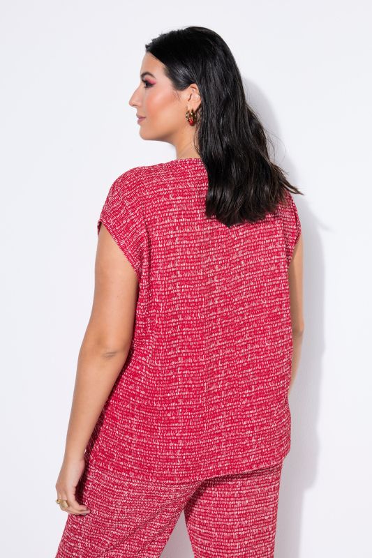 T-shirt oversize texturé à col en V