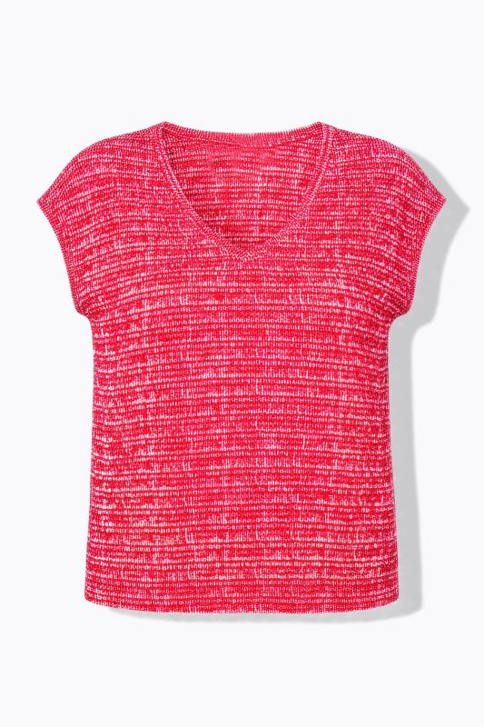 T-shirt oversize texturé à col en V