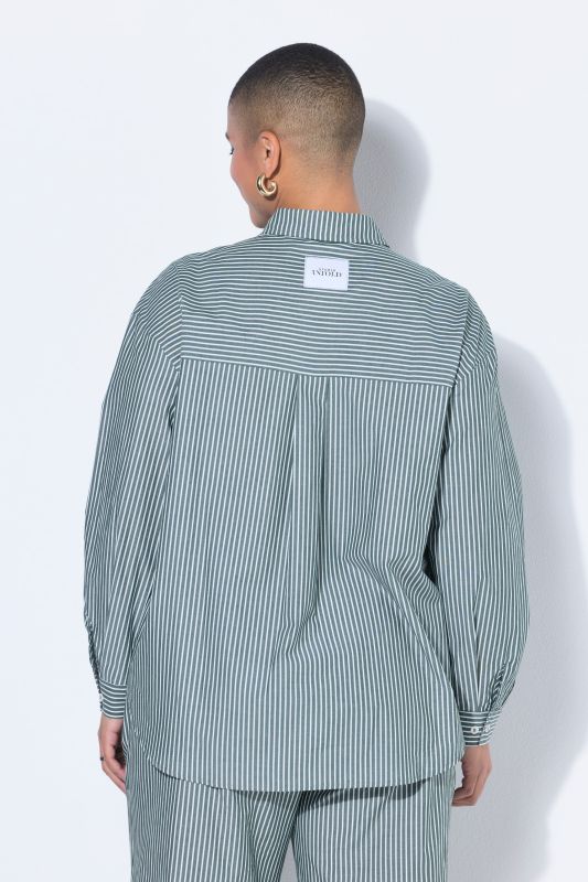 Chemisier oversize à rayures, patch