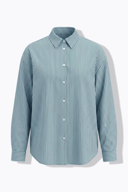 Chemisier oversize à rayures, patch