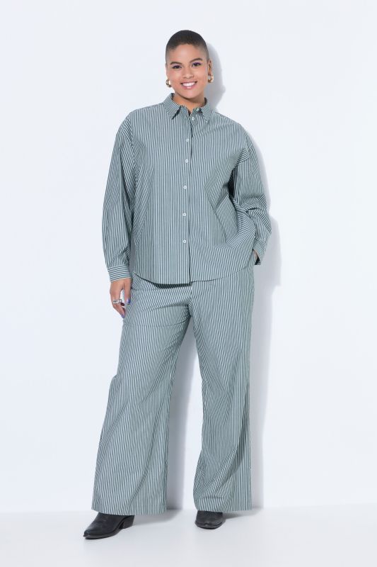 Chemisier oversize à rayures, patch