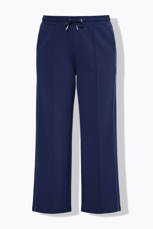 Jogging large à taille haute et passepoil