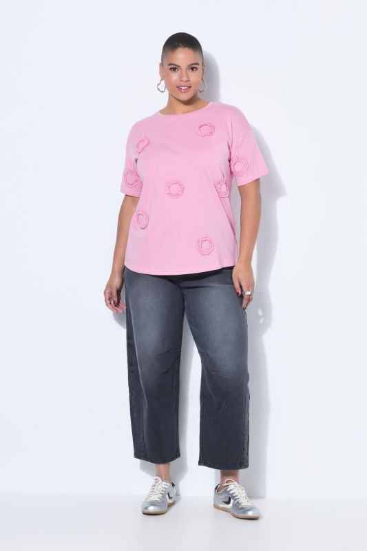 T-shirt oversize avec des ronds en tissu