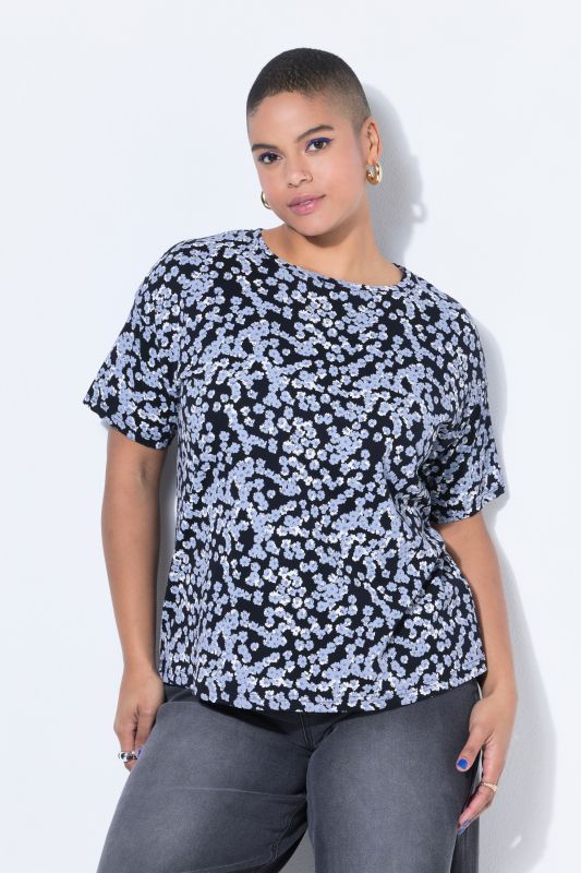 T-shirt oversize, fleurs