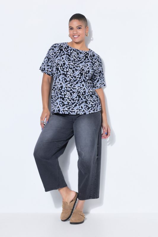 T-shirt oversize, fleurs