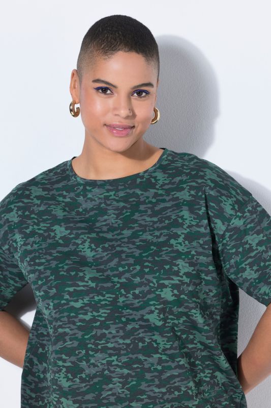T-shirt oversize à motif camouflage