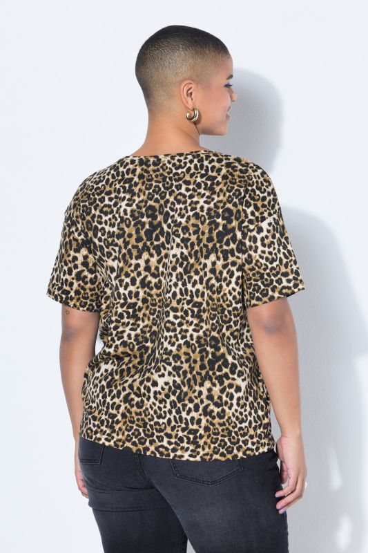 T-shirt oversize à motif léopard