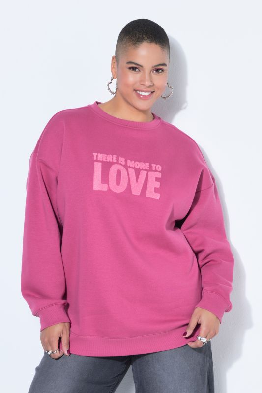Sweat-shirt oversize, message en tissu éponge