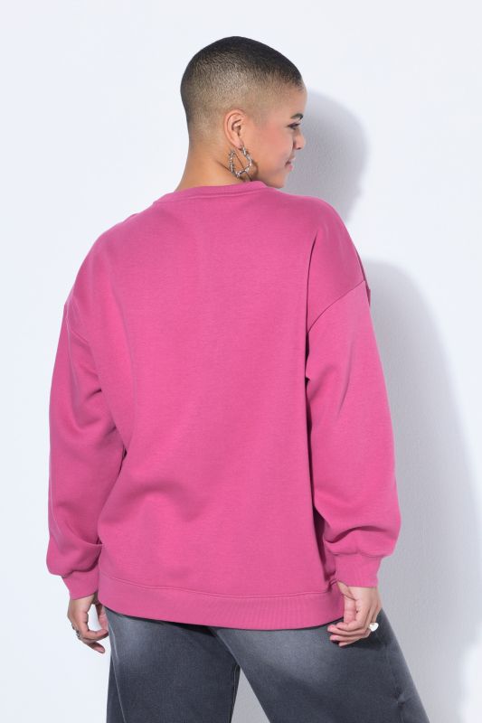 Sweat-shirt oversize, message en tissu éponge