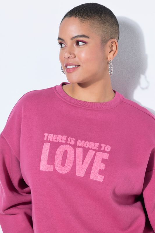 Sweat-shirt oversize, message en tissu éponge