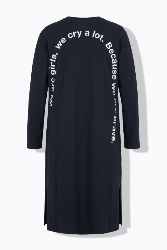 Robe évasée en jersey, coupe midi à manches longues, imprimé arc