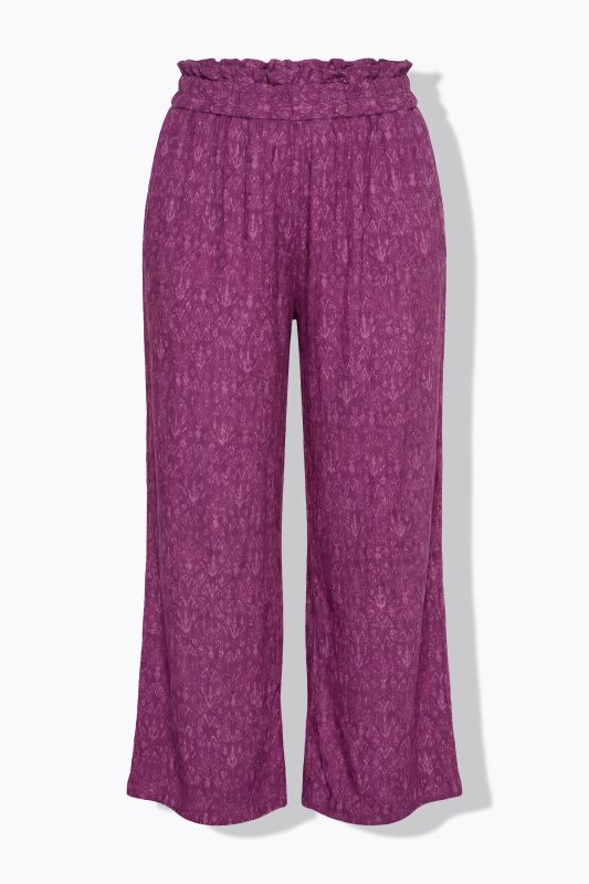 Pantalon large à taille haute et motif cachemire