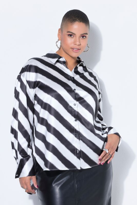 Chemisier oversize en satin, à rayures