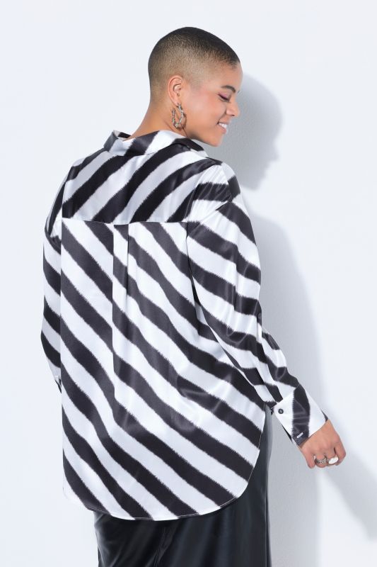 Chemisier oversize en satin, à rayures