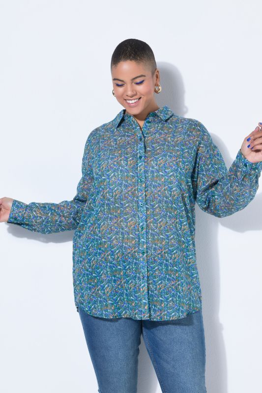 Chemisier oversize à motif en fil brillant