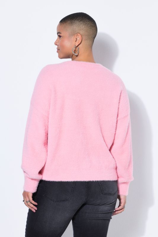 Pull coupe Boxy, maille bouclée