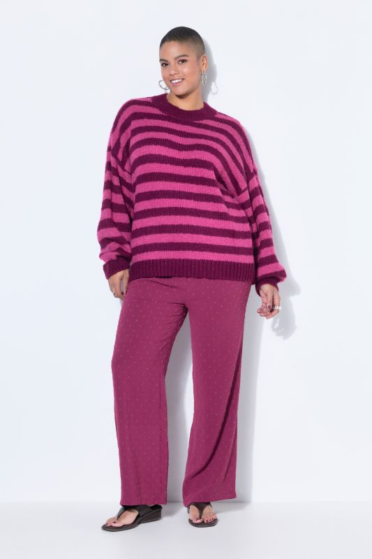 Pull oversize en maille épaisse, rayures multicolores