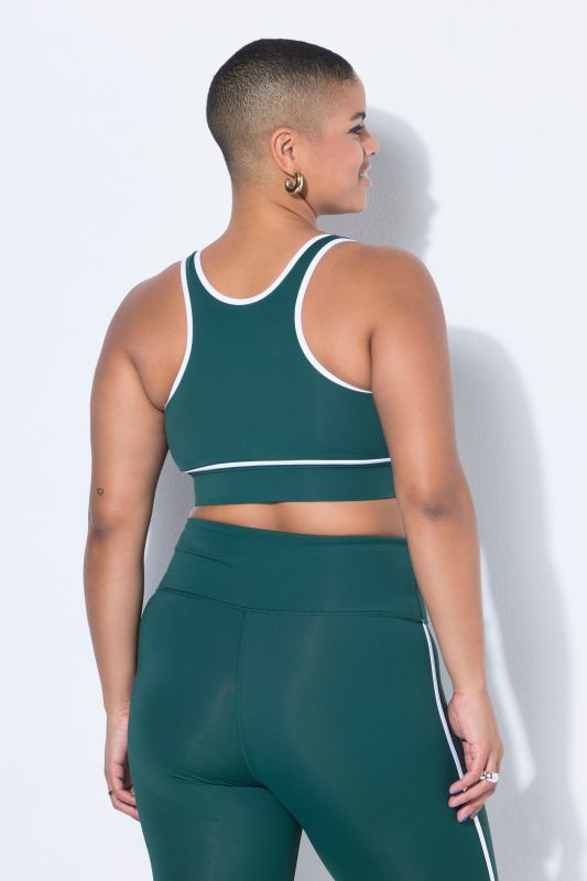 Soutien-gorge de sport avec doublure en mesh et passepoil blanc