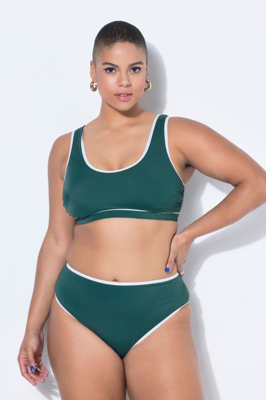 Haut de bikini, passepoil, bonnets souples