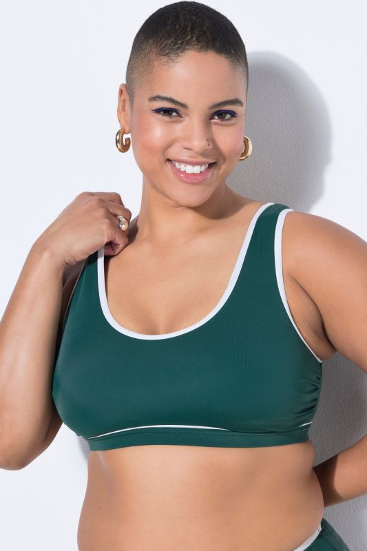 Haut de bikini, passepoil, bonnets souples