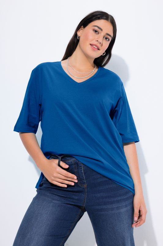 T-shirt coupe Relaxed Fit, décolleté en V et manches courtes