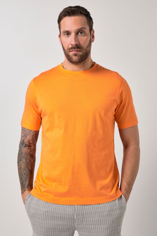 T-shirt Basic en coton peigné, col rond - jusqu'au 8 XL