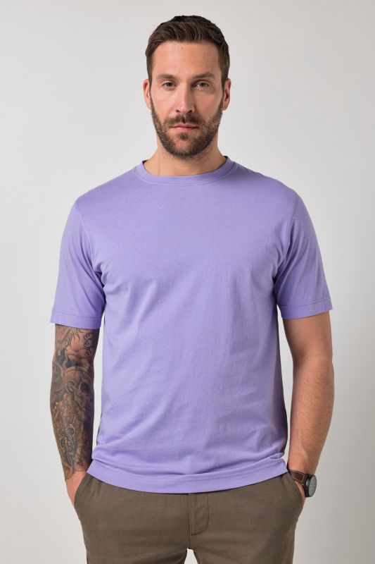 T-shirt Basic en coton peigné, col rond - jusqu'au 8 XL