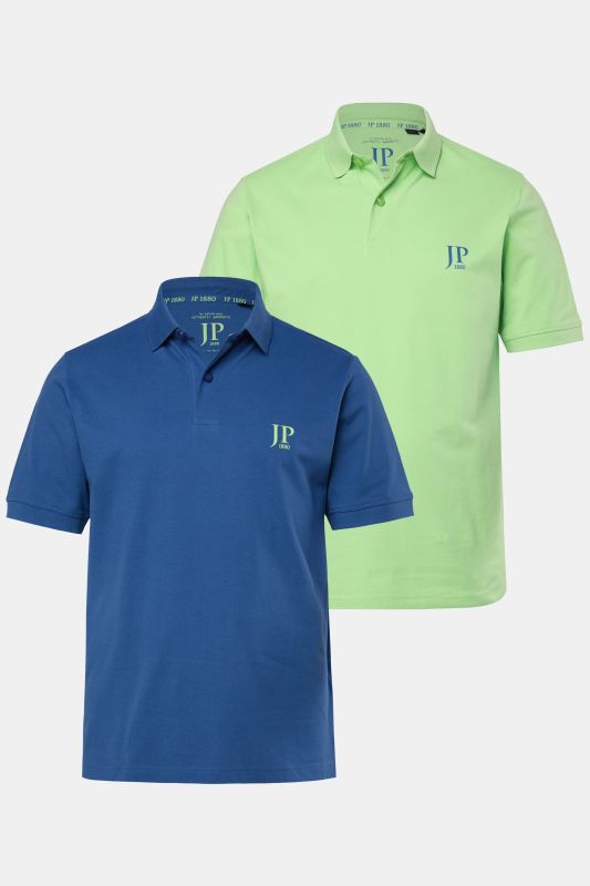 Lot de 2 polos, collection Basic - coton piqué, peigné