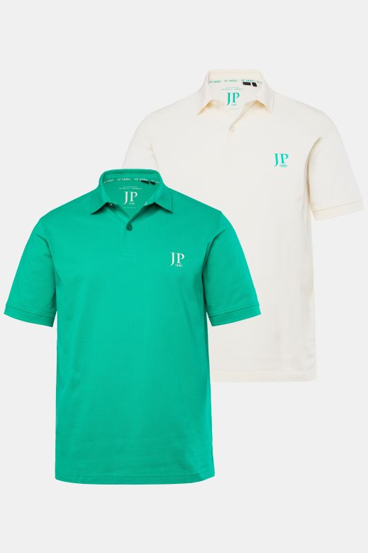 Lot de 2 polos, collection Basic - coton piqué, peigné