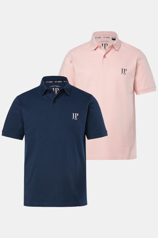 Lot de 2 polos, collection Basic - coton piqué, peigné