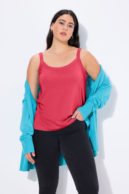 Débardeur à fines bretelles et décolleté rond, en modal mélangé