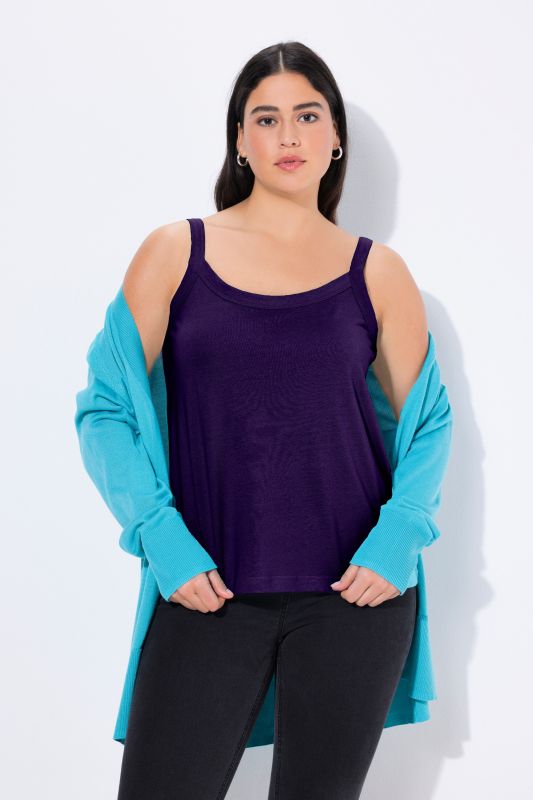 Débardeur à fines bretelles et décolleté rond, en modal mélangé