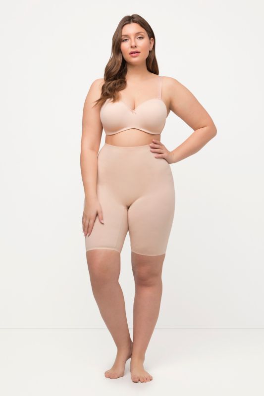 Bermuda gainant à coupe longue et bord plats, matière extensible confortable