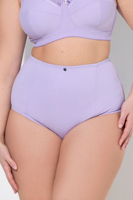 Culotte gainante, taille haute, empiècement jacquard