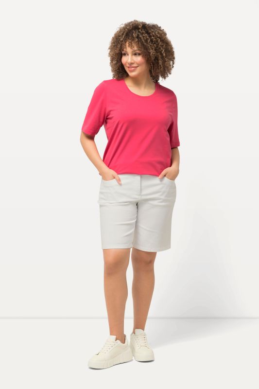 Bermuda en jean Mandy. Coupe 5 poches et taille confortable