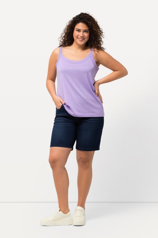 Bermuda en jean Mandy. Coupe 5 poches et taille confortable