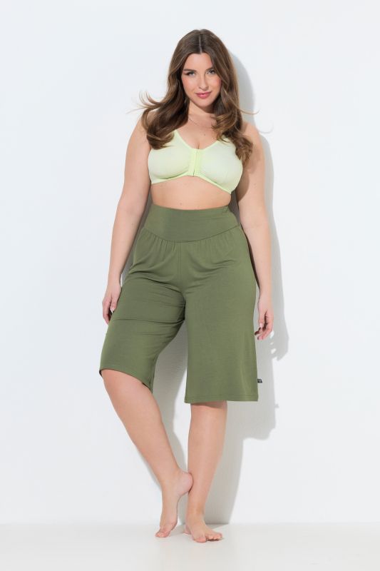 Bermuda jambe droite et large, taille élastique