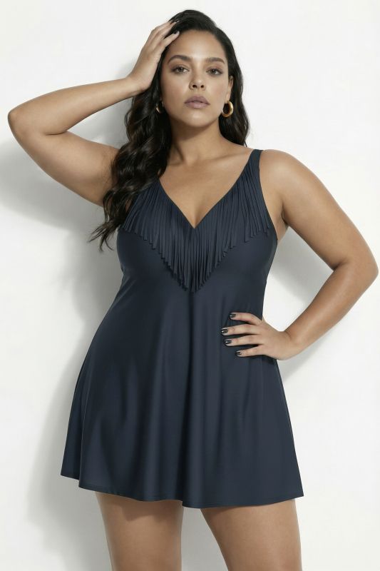 Robe de bain à bonnets souples et armatures. Décolleté cœur. Matière recyclée