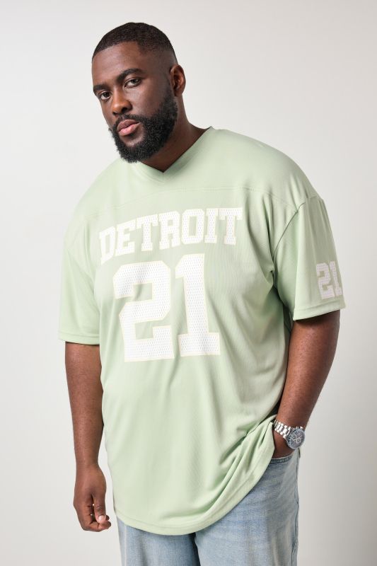 T-shirt en mesh STHUGE, coupe oversize à manches courtes, imprimé football américain - jusqu'au 8 XL