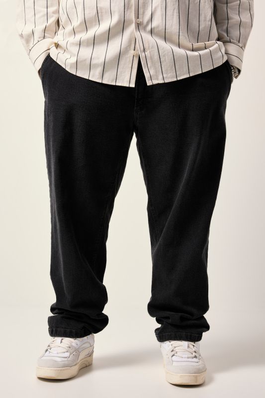 Jean chino STHUGE, black denim, coupe Tapered Baggy Fit - jusqu'à la taille 74