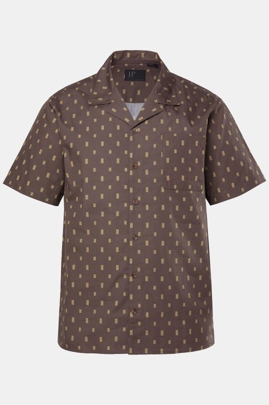Chemise JP 1880 à manches courtes, col cubain et imprimé all-over, coupe Cuba-Fit - jusqu'au 8 XL