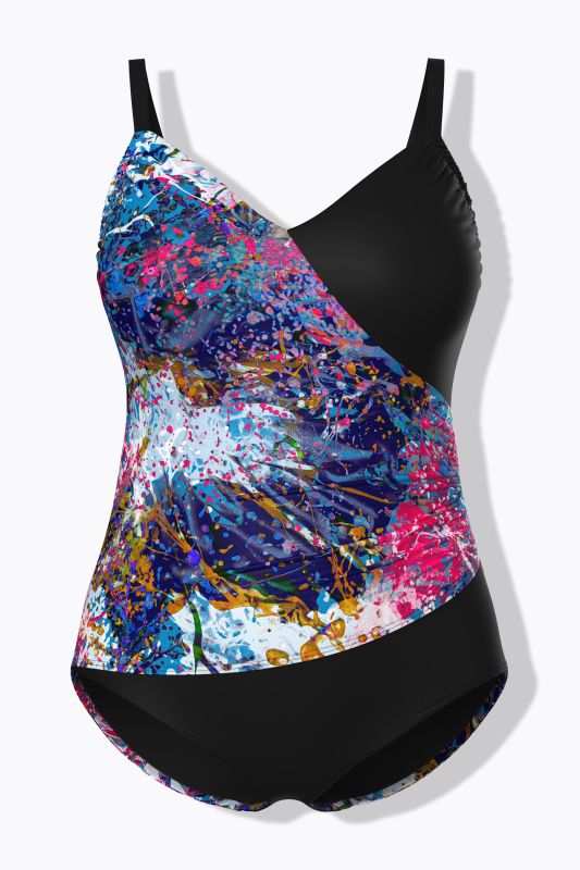 Maillot de bain, style cache-cœur, bonnets souples, bretelles réglables